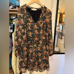 Anne Taylor LOFT Fall Floral peasant babydoll Dress